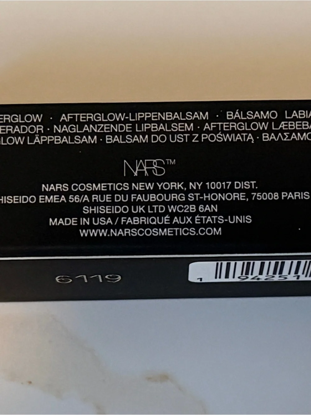 NEW NARS Afterglow Lip Balm – Fast Lane 237 | Full Size | Retail $30